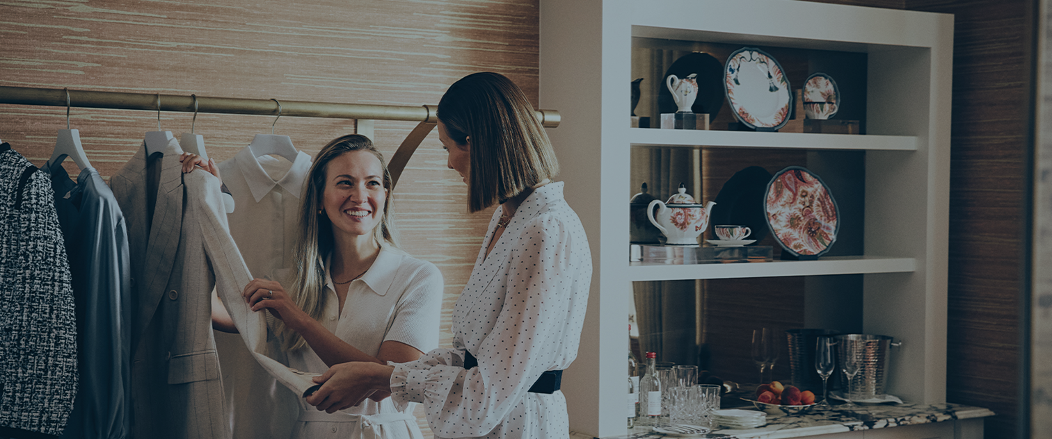 Two women smiling in a spa